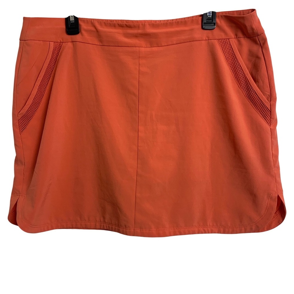 Sunday Golf Skort Large Coral Orange Athletic Tennis‎ Skirt Mesh Pockets